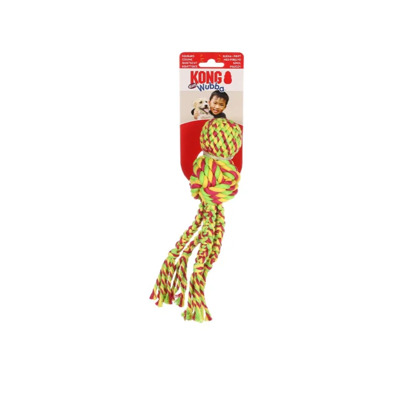 kong-toy-wubba-multiple-colours-knoted-ball