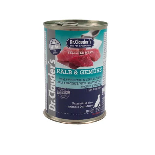 hundenassfutter-dr-clauders-selected-meat-kalb-gemuse-6x400-g