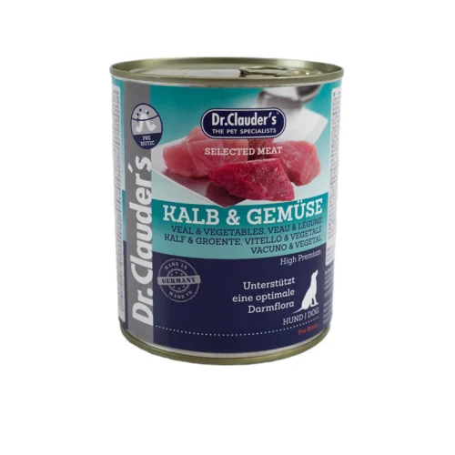 hundenassfutter-dr-clauders-selected-meat-kalb-gemuse-6x800-g