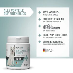 Denta Vital Pulver 150g 2 REAVET Denta Vital Pulver 150 g