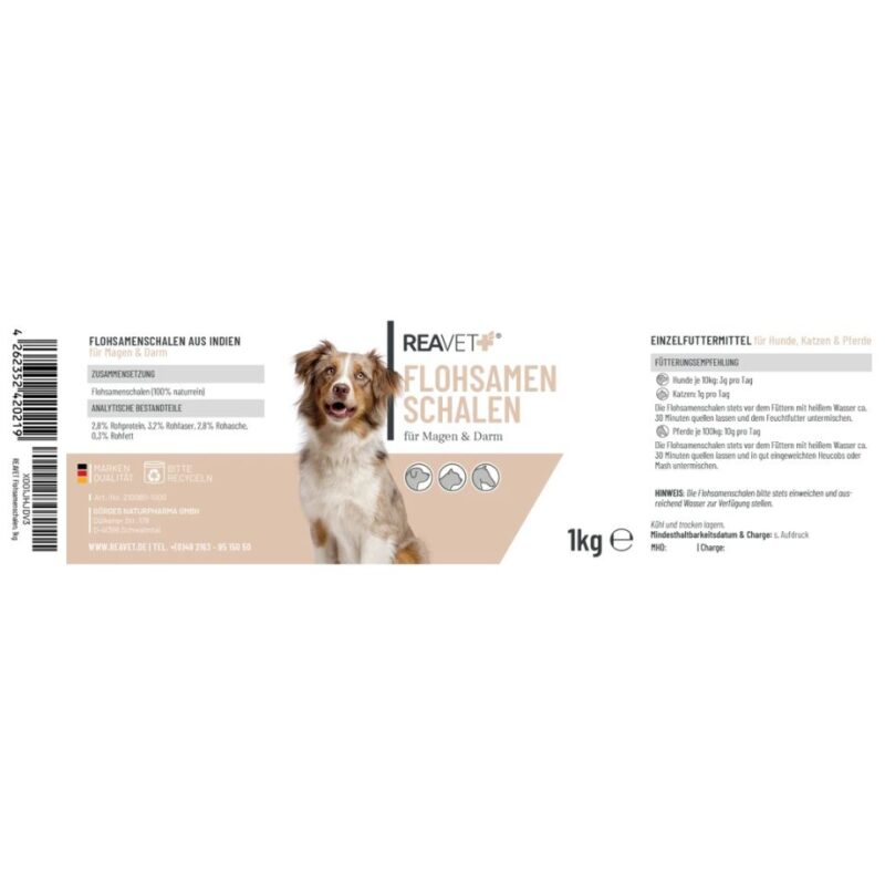 Flohsamenschalen 1kg 3 REAVET Flohsamenschalen 1 kg