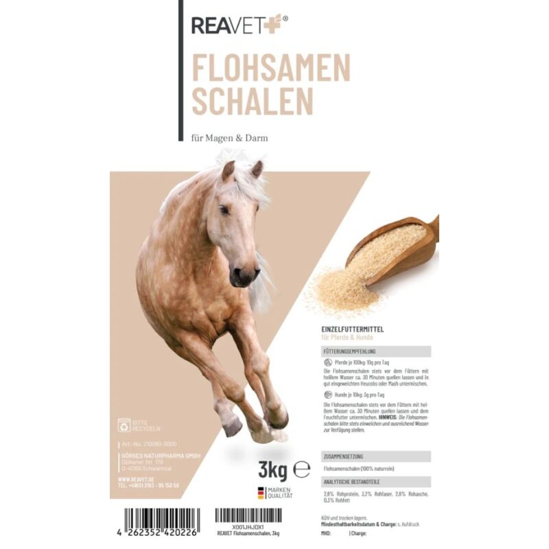 Flohsamenschalen 3kg 5 REAVET Flohsamenschalen 3 kg