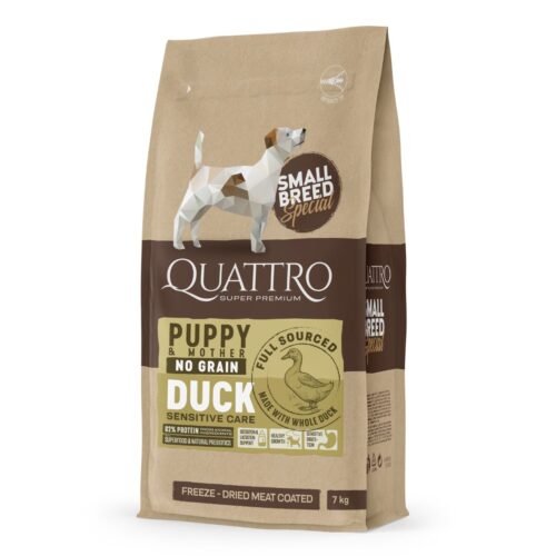 QUATTRO Trockenfutter Ente Kleine Rassen für Welpen & Mutter